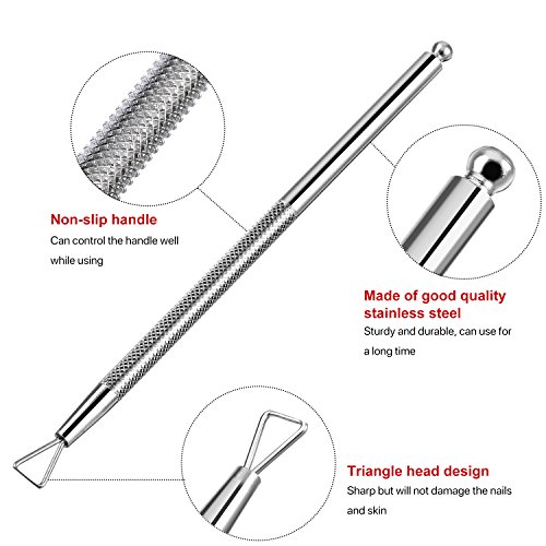 TOODOO Cuticle Peeler Scraper Remove Gel Nail Polish and Cuticle Pusher and S...