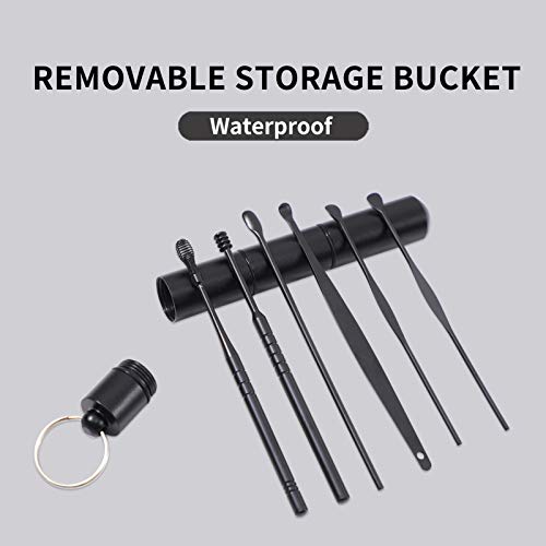 TOOKICH Earwax Removal kit, Ear Wax Removal 6-in-1 Ear Pick Tools Reusable Ea...