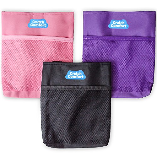 Large Universal 2-Pocket 8"x9" Crutch Bag/Tote/Pouch (Purple)