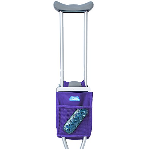 Large Universal 2-Pocket 8"x9" Crutch Bag/Tote/Pouch (Purple)