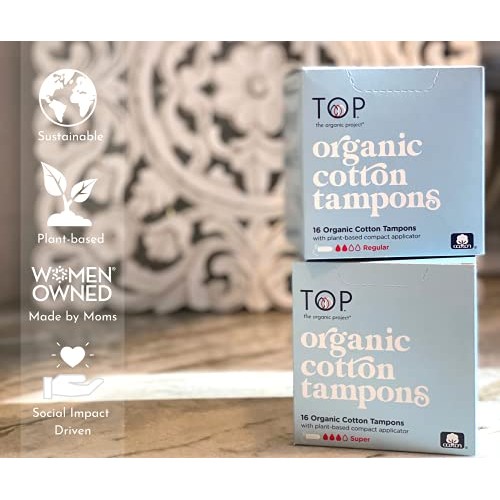 TOP the Organic Project: Cotton Tampons w/Plant Based Applicator (Comfort & F...