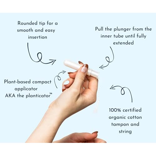TOP the Organic Project: Cotton Tampons w/Plant Based Applicator (Comfort & F...