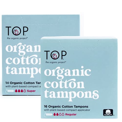TOP the Organic Project: Cotton Tampons w/Plant Based Applicator (Comfort & F...