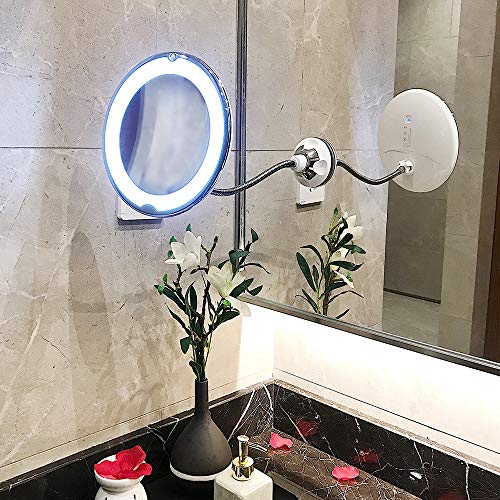 8" Flexible Mirror as seen on tv，TOP4EVER 10X Magnified Mirror with Suction ...