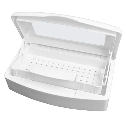 Nail Tool Sterilizer Box, Plastic Sterilization Tray for Tweezer, Eyelash Ext...
