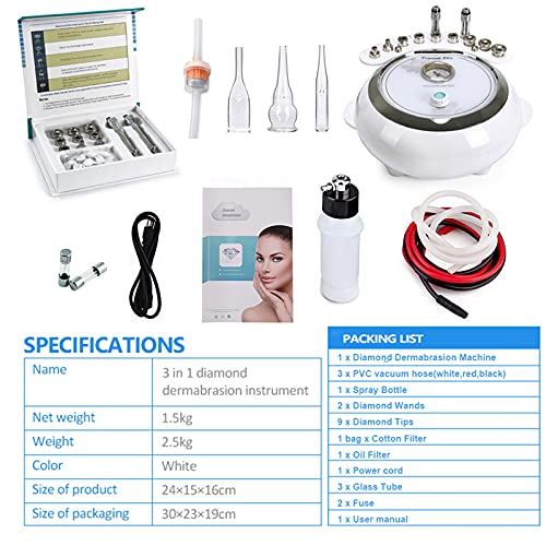 3 in 1 Diamond Microdermabrasion Machine, TopDirect Facial Skin Care Salon Eq...