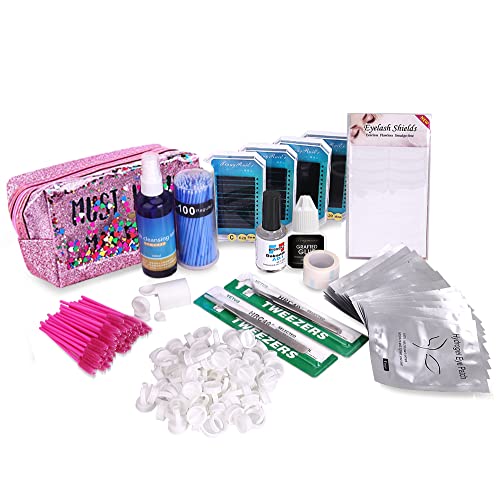 Full Professional Eyelash Extension Kit, TopDirect C Curl Eyelahes False Lash...