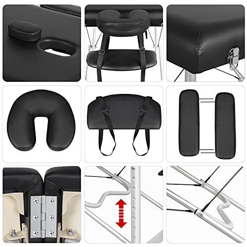 Topeakmart Portable Massage Table Aluminum Massage Bed Spa Bed Therapy Table ...