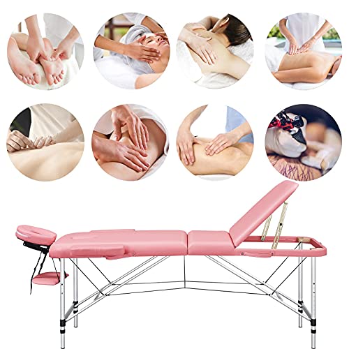 Topeakmart Portable Massage Table Aluminum Spa Bed Therapy Table Height Adjus...