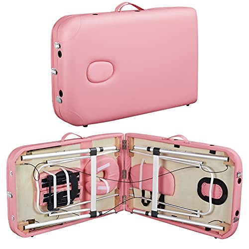 Topeakmart Portable Massage Table Aluminum Spa Bed Therapy Table Height Adjus...