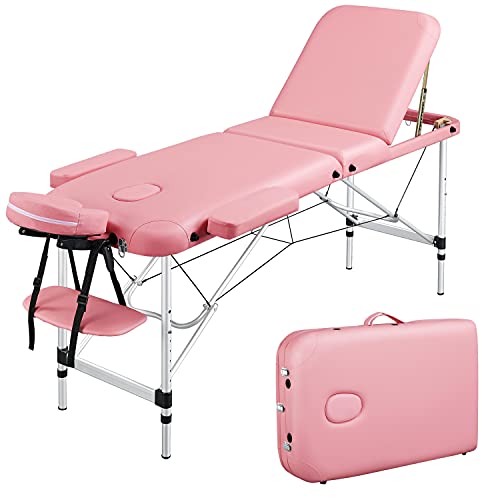 Topeakmart Portable Massage Table Aluminum Spa Bed Therapy Table Height Adjus...