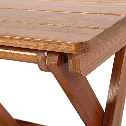 Folding Chair Bamboo Square Stool for Shaving Shower Foot Rest Household Port...
