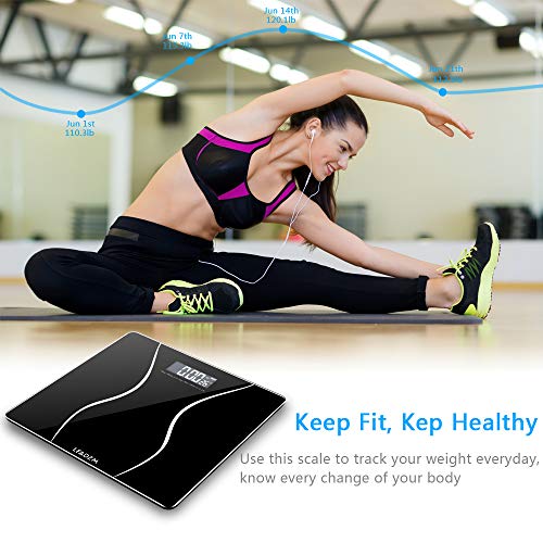 TOPINCN Slim Waist Pattern Personal Scale Weighing Bathroom Scales Body Weigh...