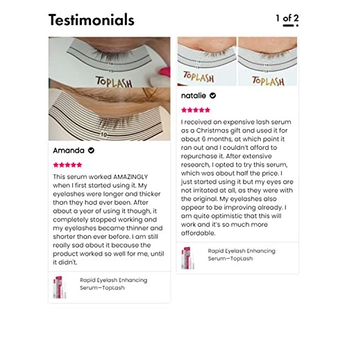 Toplash XL Lash and Brow Booster, Growth Serum with Eyelash and Eyebrow Enhan...