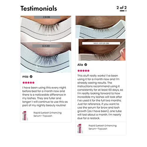 Toplash XL Lash and Brow Booster, Growth Serum with Eyelash and Eyebrow Enhan...