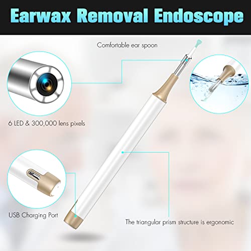 Ear Wax Removal Tool, Wireless Ear Otoscope with Light Ear Wax Removal Kit Cl...