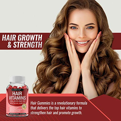 Hair Vitamins Gummies Supplement – Faster Hair Growth Gummy 5000mcg Biotin, F...