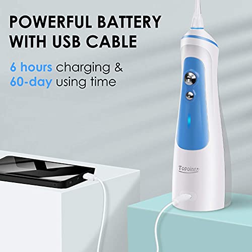 TOPOINT Cordless Dental Oral Irrigator Water Dental Flosser Professional Teet...