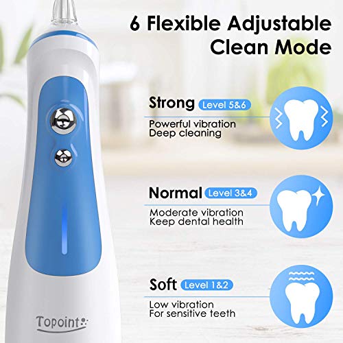 TOPOINT Cordless Dental Oral Irrigator Water Dental Flosser Professional Teet...