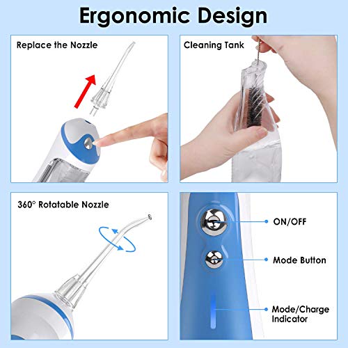 TOPOINT Cordless Dental Oral Irrigator Water Dental Flosser Professional Teet...