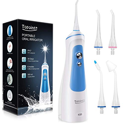 TOPOINT Cordless Dental Oral Irrigator Water Dental Flosser Professional Teet...
