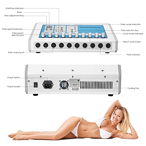 TOPQSC Body Fitness Equip-Ment, Elec-tric Mu-slce Sti-mulator, Elec-Trode Mu-...