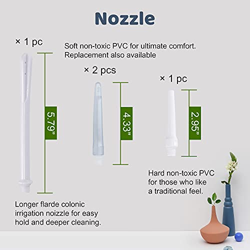 TopQuaFocus 2 Quart Enema Bag Kit Clear Non-Toxic Silicone for Coffee and Wat...