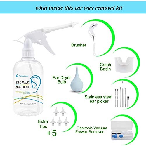 TopQuaFocus Earwax Removal Kit, Electric Earwax Cleaner Earwax Remover Irriga...