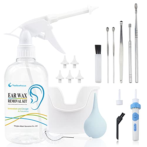 TopQuaFocus Earwax Removal Kit, Electric Earwax Cleaner Earwax Remover Irriga...