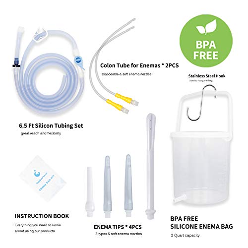 TopQuaFocus Enema Bucket Kit Plastic Enema Bucket for Cover Colon Cleansing 2...