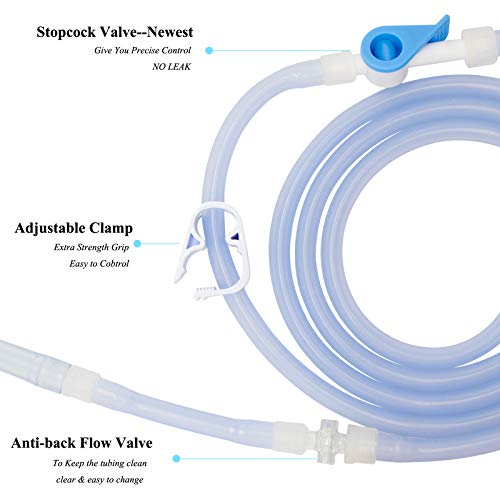 Topquafocus Enema Hose Replacement Silicone Tube Kit, Enema Nozzle, Long Rect...