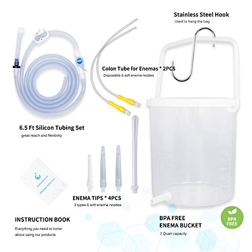 Topquafocus Large Enema Bucket Kit Anti-backflow Enema Kit for Men Women Colo...