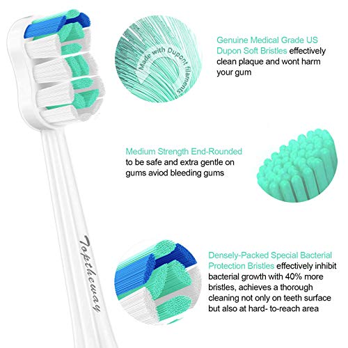 Toptheway Replacement Brush Heads for Philips Sonicare DiamondClean Protectiv...