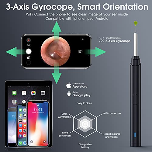 Ear Wax Removal Tool with Camera - Ear Cleaner Kit with Light / 3.5mm Ear End...