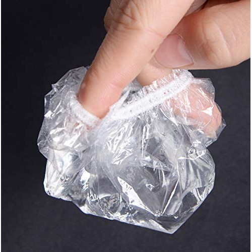 100Pcs Plastic Disposable Clear Elastic Ear Cover Waterproof Ear Protector Ea...