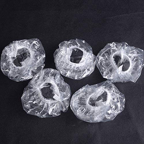 100Pcs Plastic Disposable Clear Elastic Ear Cover Waterproof Ear Protector Ea...