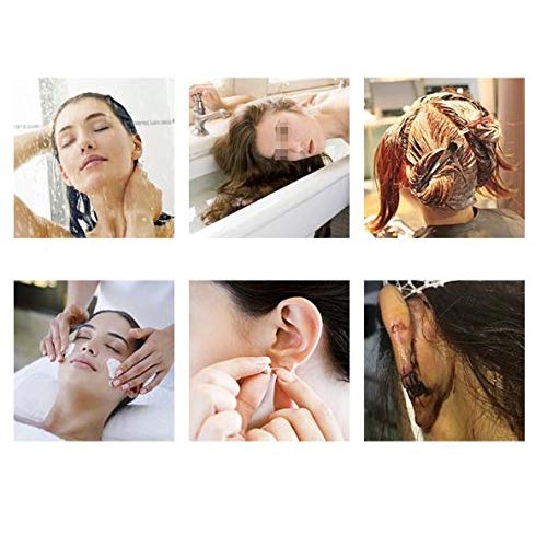 100Pcs Plastic Disposable Clear Elastic Ear Cover Waterproof Ear Protector Ea...