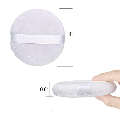 Topwon 4 Inch Powder Puff, Washable Large Body Powder Puff, Soft & Furry - 3Pcs