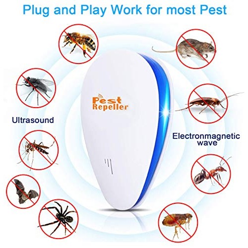 Tosreny Ultrasonic Pest Repeller, 6 Pack Electronic Bug Repellent Plug in Ind...
