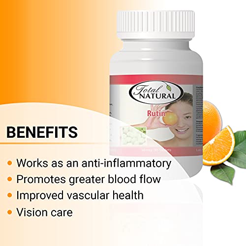 Rutin 50mg 90 Tablets [1 Bottle] by Total Natural, Anti-inflammatory, Help Ab...