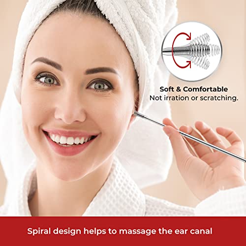 TOTCLEAR Ear Wax Removal Stainless Steel 360° Spiral Ear Care Tools