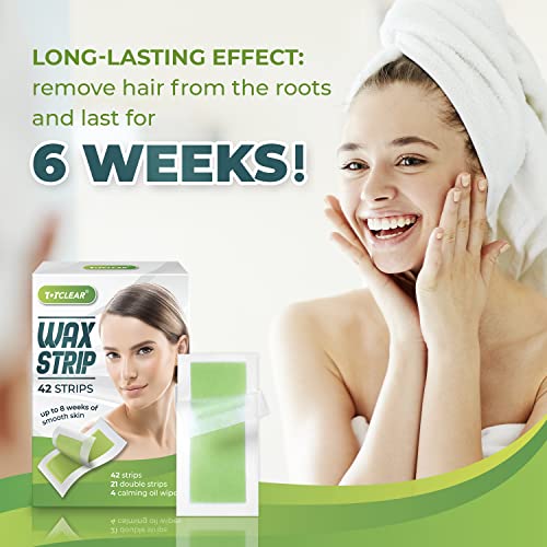 TOTCLEAR Facial Wax Strips, Bikini Hair Removal For Women At Home Waxing Kit ...