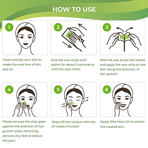 TOTCLEAR Facial Wax Strips, Bikini Hair Removal For Women At Home Waxing Kit ...