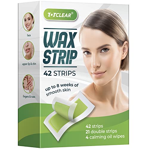 TOTCLEAR Facial Wax Strips, Bikini Hair Removal For Women At Home Waxing Kit ...