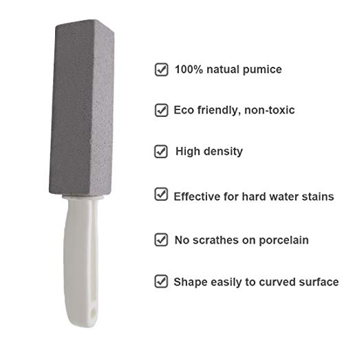 Pumice Stone for Toilet Bowl Cleaning with Long Handle 4 Pack