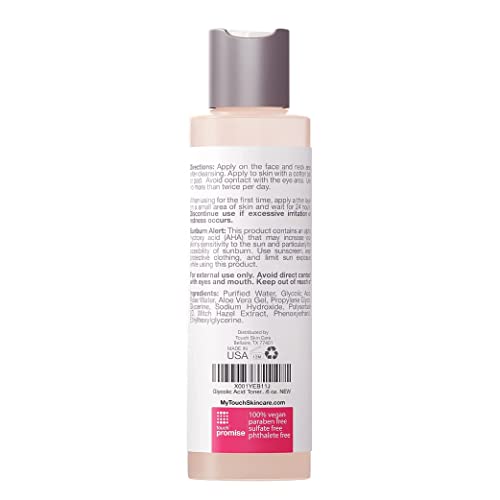 7% Glycolic Acid Toner with Rose Water, Witch Hazel, and Aloe Vera Gel – Alco...