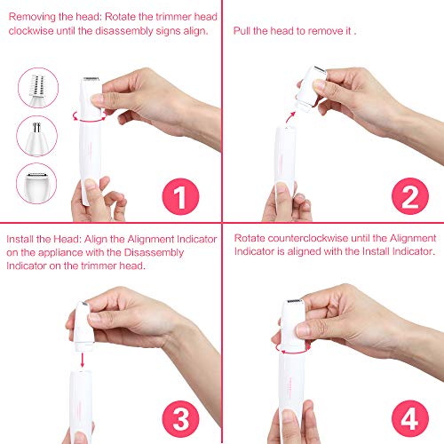 Electric Epilators Kit for Women by TOUCHBeauty, 4 in 1 Face Nose Hair Eyebro...