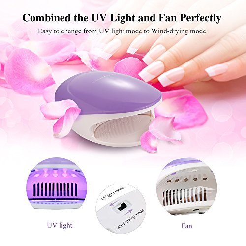 TOUCHBeauty Mini Nail Polish Dryer with Fan and Light Designed for Teens/Begi...