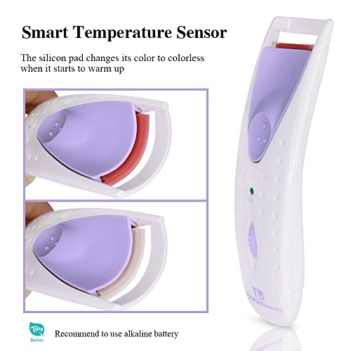 TOUCHBeauty Professional Heated Eyelash Curler with Silicone Refill Pad Curli...