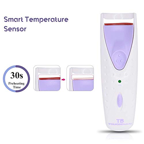 TOUCHBeauty Professional Heated Eyelash Curler with Silicone Refill Pad Curli...